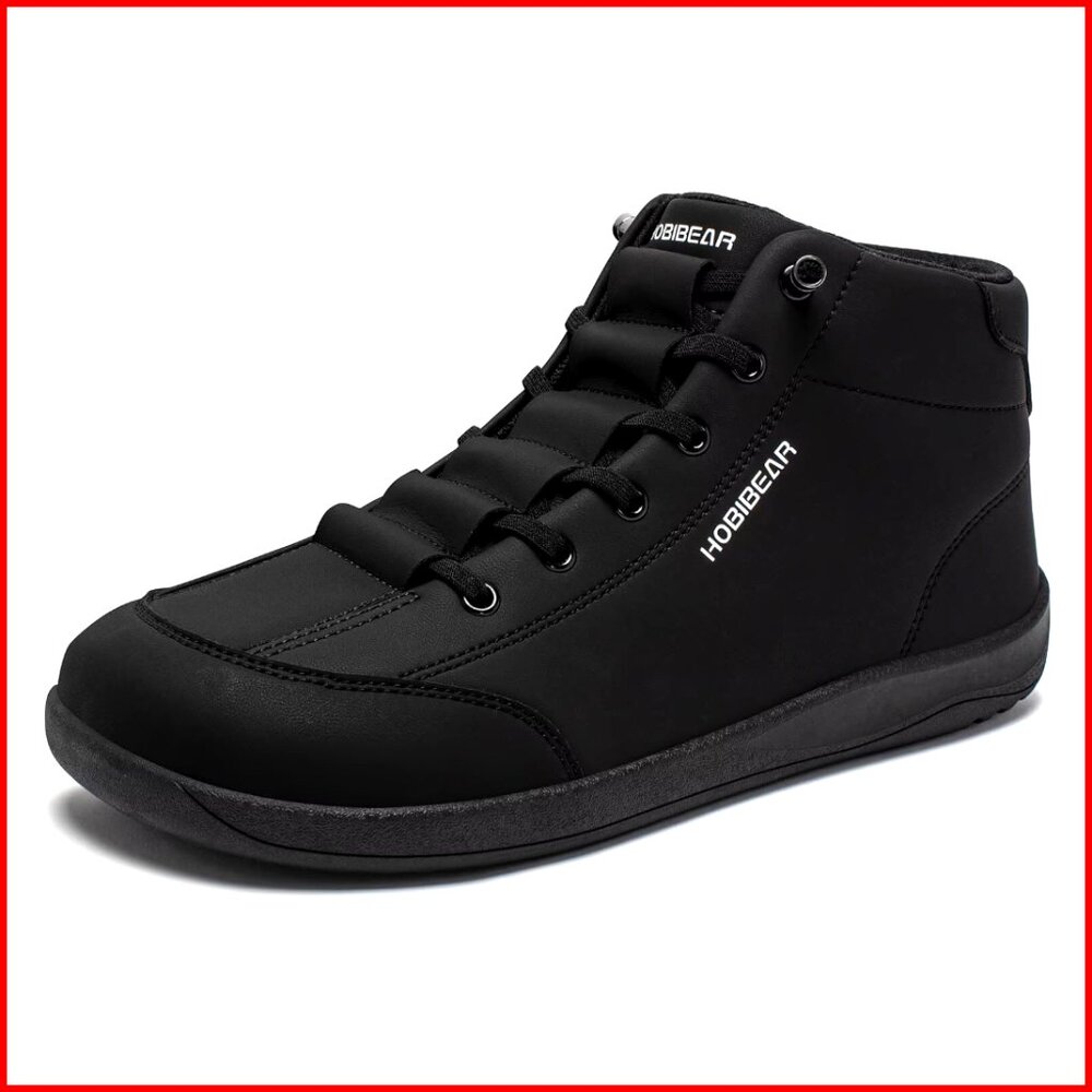 Leather Barefoot Boots Zero-Drop Wide Width Minimalist Hiking Shoes